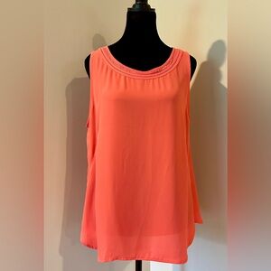 Ann Taylor Coral Sleeveless Top